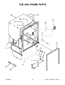 Tub And Frame Parts parts for Whirlpool Dishwasher WDF520PADB8 from AppliancePartsPros.com