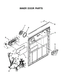 Inner Door Parts parts for Whirlpool Dishwasher WDF520PADM9 from AppliancePartsPros.com