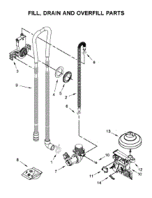 Fill, Drain And Overfill Parts parts for Whirlpool Dishwasher WDF520PADM9 from AppliancePartsPros.com