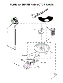 Pump, Washarm And Motor Parts parts for Whirlpool Dishwasher WDF520PADM9 from AppliancePartsPros.com