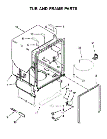 Tub And Frame Parts parts for Whirlpool Dishwasher WDF520PADW9 from AppliancePartsPros.com