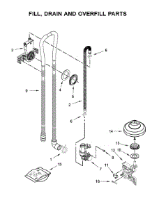 Fill, Drain And Overfill Parts parts for Whirlpool Dishwasher WDF590SAJB0 from AppliancePartsPros.com