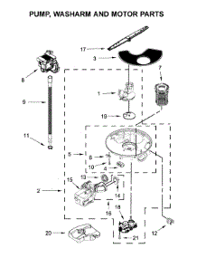 Pump, Washarm And Motor Parts parts for Whirlpool Dishwasher WDF590SAJB0 from AppliancePartsPros.com