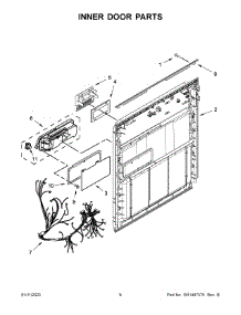 Inner Door Parts parts for Whirlpool Dishwasher WDP370PAHB1 from AppliancePartsPros.com