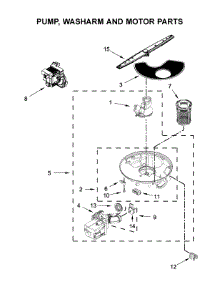 Pump, Washarm And Motor Parts parts for Whirlpool Dishwasher WDP370PAHW1 from AppliancePartsPros.com