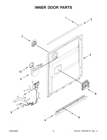 Inner Door Parts parts for Whirlpool Dishwasher WDP540HAMB2 from AppliancePartsPros.com
