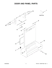 Door And Panel Parts parts for Whirlpool Dishwasher WDP540HAMW0 from AppliancePartsPros.com