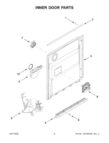Inner Door Parts parts for Whirlpool Dishwasher WDP560HAMZ0 from AppliancePartsPros.com