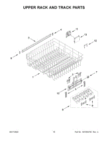Upper Rack And Track Parts parts for Whirlpool Dishwasher WDP560HAMZ0 from AppliancePartsPros.com