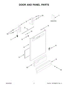 Door And Panel Parts parts for Whirlpool Dishwasher WDP730HAMZ0 from AppliancePartsPros.com