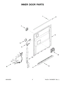 Inner Door Parts parts for Whirlpool Dishwasher WDP730HAMZ0 from AppliancePartsPros.com