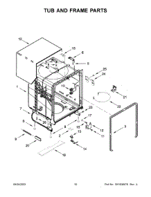 Tub And Frame Parts parts for Whirlpool Dishwasher WDP730HAMZ0 from AppliancePartsPros.com