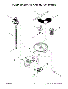 Pump, Washarm And Motor Parts parts for Whirlpool Dishwasher WDP730HAMZ0 from AppliancePartsPros.com