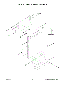 Door And Panel Parts parts for Whirlpool Dishwasher WDP730HAMZ1 from AppliancePartsPros.com