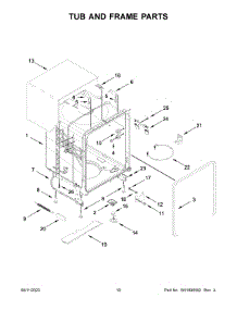Tub And Frame Parts parts for Whirlpool Dishwasher WDP730HAMZ1 from AppliancePartsPros.com