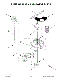 Pump, Washarm And Motor Parts parts for Whirlpool Dishwasher WDP730HAMZ1 from AppliancePartsPros.com