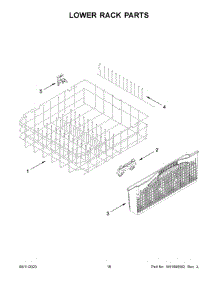 Lower Rack Parts parts for Whirlpool Dishwasher WDP730HAMZ1 from AppliancePartsPros.com