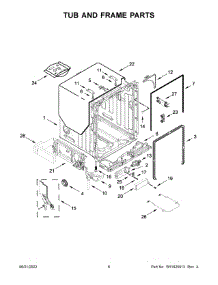 Tub And Frame Parts parts for Whirlpool Dishwasher WDPA70SAMZ0 from AppliancePartsPros.com