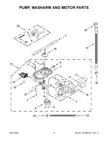 Pump, Washarm And Motor Parts parts for Whirlpool Dishwasher WDPA70SAMZ0 from AppliancePartsPros.com