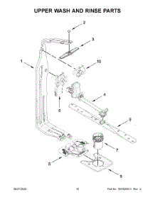 Upper Wash And Rinse Parts parts for Whirlpool Dishwasher WDPA70SAMZ0 from AppliancePartsPros.com