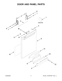 Door And Panel Parts parts for Whirlpool Dishwasher WDPA70SAMZ1 from AppliancePartsPros.com