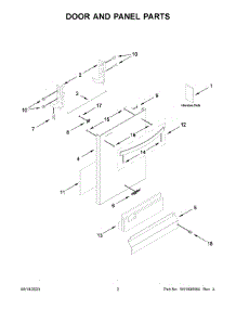 Door And Panel Parts parts for Whirlpool Dishwasher WDT531HAPM0 from AppliancePartsPros.com