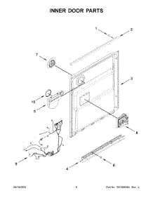 Inner Door Parts parts for Whirlpool Dishwasher WDT531HAPM0 from AppliancePartsPros.com