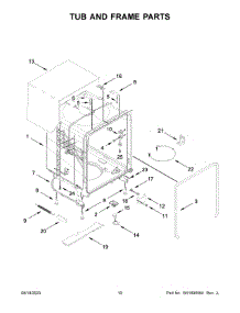 Tub And Frame Parts parts for Whirlpool Dishwasher WDT531HAPM0 from AppliancePartsPros.com