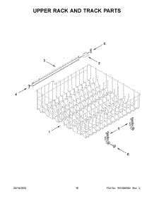 Upper Rack And Track Parts parts for Whirlpool Dishwasher WDT531HAPM0 from AppliancePartsPros.com