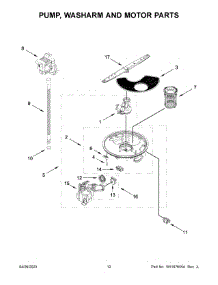 Pump, Washarm And Motor Parts parts for Whirlpool Dishwasher WDT540HAMZ2 from AppliancePartsPros.com