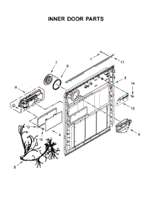 Inner Door Parts parts for Whirlpool Dishwasher WDT705PAKB0 from AppliancePartsPros.com