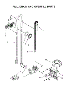 Fill, Drain And Overfill Parts parts for Whirlpool Dishwasher WDT705PAKB0 from AppliancePartsPros.com