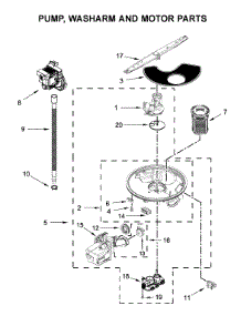Pump, Washarm And Motor Parts parts for Whirlpool Dishwasher WDT705PAKZ0 from AppliancePartsPros.com