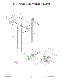 Fill, Drain And Overfill Parts parts for Whirlpool Dishwasher WDT730HAMZ1 from AppliancePartsPros.com