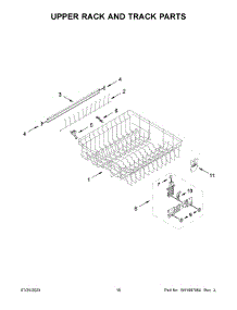 Upper Rack And Track Parts parts for Whirlpool Dishwasher WDT730HAMZ1 from AppliancePartsPros.com