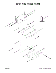 Door And Panel Parts parts for Whirlpool Dishwasher WDT740SALW0 from AppliancePartsPros.com