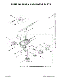 Pump, Washarm And Motor Parts parts for Whirlpool Dishwasher WDT740SALW1 from AppliancePartsPros.com