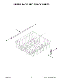 Upper Rack And Track Parts parts for Whirlpool Dishwasher WDT740SALZ0 from AppliancePartsPros.com