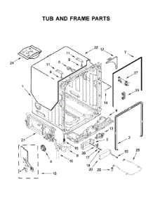 Tub And Frame Parts parts for Whirlpool Dishwasher WDT750SAKB0 from AppliancePartsPros.com
