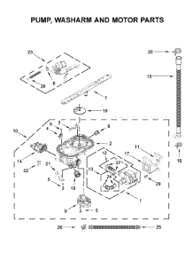 Pump, Washarm And Motor Parts parts for Whirlpool Dishwasher WDT750SAKV0 from AppliancePartsPros.com