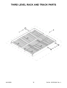 Third Level Rack And Track Parts parts for Whirlpool Dishwasher WDT750SAKV1 from AppliancePartsPros.com