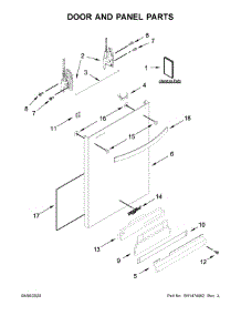 Door And Panel Parts parts for Whirlpool Dishwasher WDT750SAKW0 from AppliancePartsPros.com