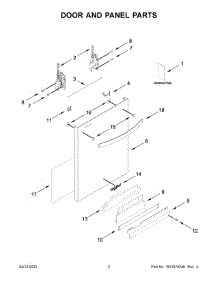 Door And Panel Parts parts for Whirlpool Dishwasher WDT750SAKW1 from AppliancePartsPros.com