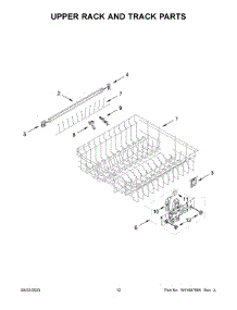 Upper Rack And Track Parts parts for Whirlpool Dishwasher WDT751SAPZ0 from AppliancePartsPros.com