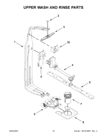 Upper Wash And Rinse Parts parts for Whirlpool Dishwasher WDT970SAKV0 from AppliancePartsPros.com