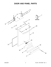 Door And Panel Parts parts for Whirlpool Dishwasher WDT970SAKZ0 from AppliancePartsPros.com