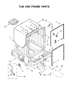 Tub And Frame Parts parts for Whirlpool Dishwasher WDTA50SAKB0 from AppliancePartsPros.com