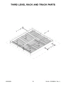 Third Level Rack And Track Parts parts for Whirlpool Dishwasher WDTA50SAKT1 from AppliancePartsPros.com