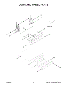 Door And Panel Parts parts for Whirlpool Dishwasher WDTA50SAKW1 from AppliancePartsPros.com