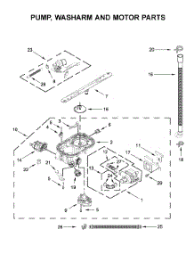 Pump, Washarm And Motor Parts parts for Whirlpool Dishwasher WDTA50SAKZ0 from AppliancePartsPros.com